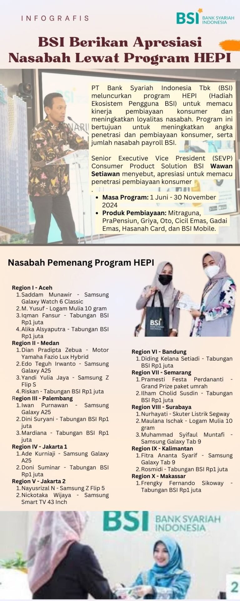 BSI Berikan Apresiasi Nasabah Lewat Program HEPI